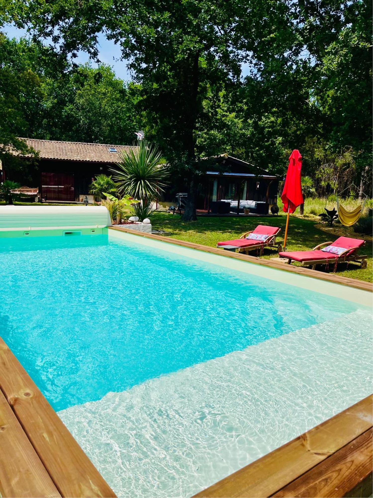 Hacienda De La Canopee Avec Piscine Chauffee Au Sel Hourtin Exteriör bild